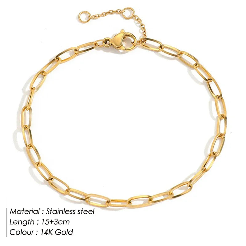 Gold Color Bracelet Stainless Steel Twist Cuban Chain Bracelet for Women Chain Bracelet Jewelry Gifts Wholesale Dropshipping