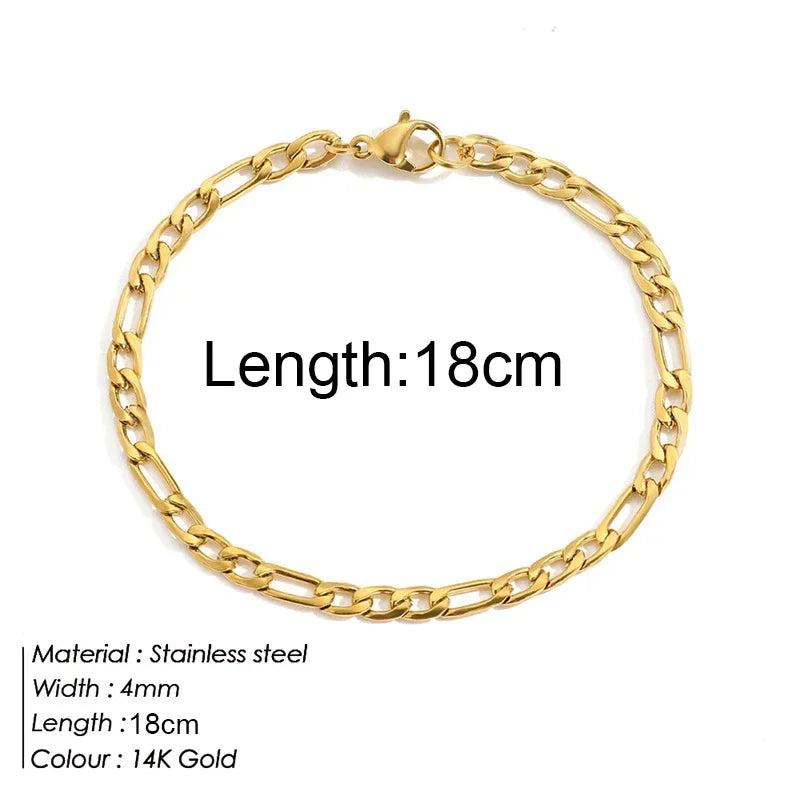 Gold Color Bracelet Stainless Steel Twist Cuban Chain Bracelet for Women Chain Bracelet Jewelry Gifts Wholesale Dropshipping