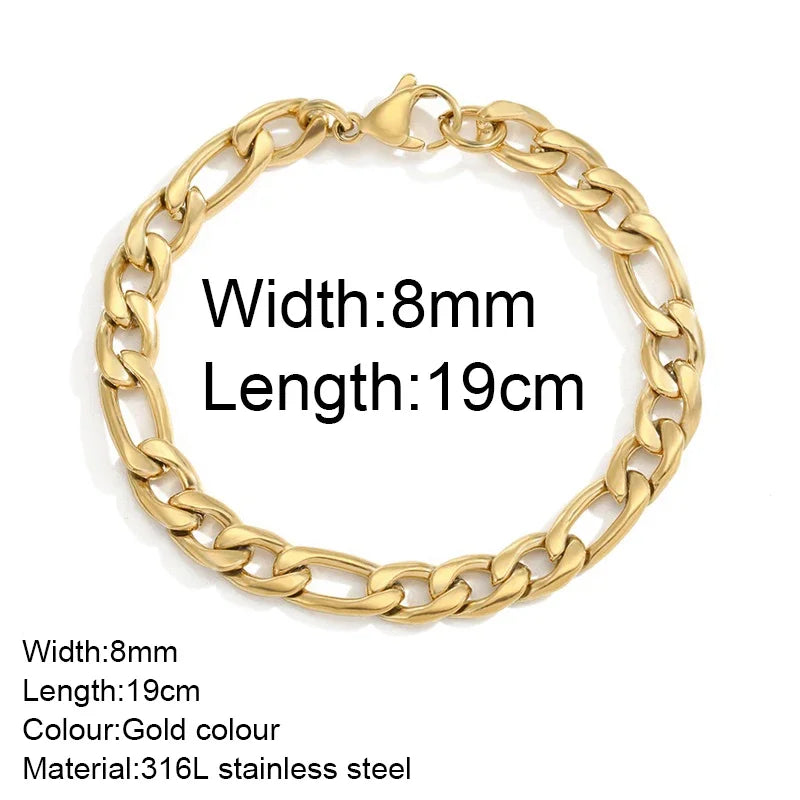 Gold Color Bracelet Stainless Steel Twist Cuban Chain Bracelet for Women Chain Bracelet Jewelry Gifts Wholesale Dropshipping