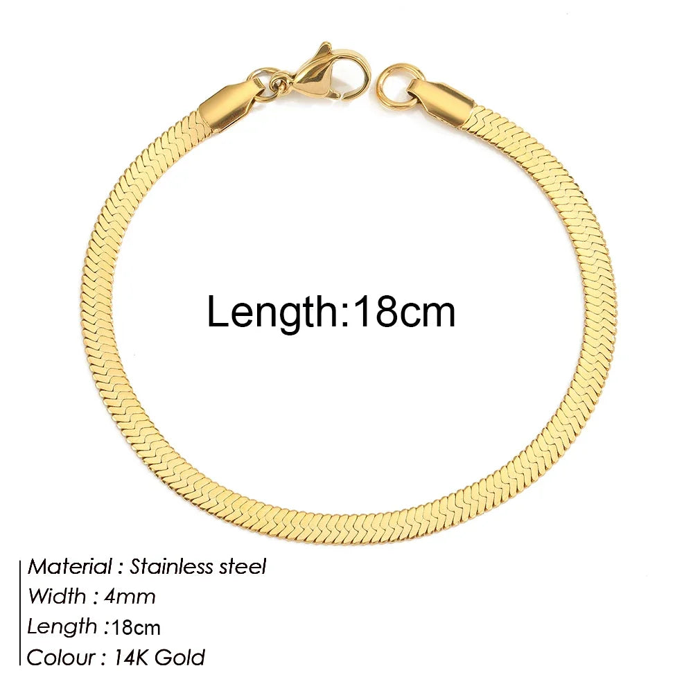 Gold Color Bracelet Stainless Steel Twist Cuban Chain Bracelet for Women Chain Bracelet Jewelry Gifts Wholesale Dropshipping