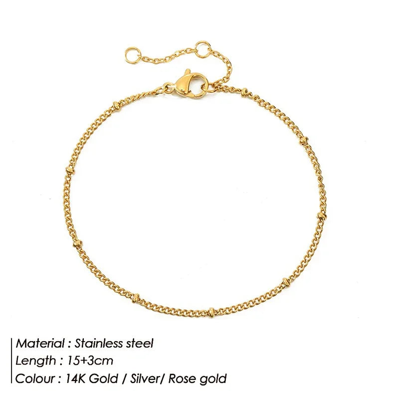 Gold Color Bracelet Stainless Steel Twist Cuban Chain Bracelet for Women Chain Bracelet Jewelry Gifts Wholesale Dropshipping