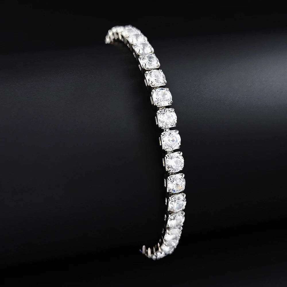 Silver Color 2.5/3/4/5mm Zircon Tennis Bracelet For Women Men Dazzling Crystal Hand Chain Wedding Gift Punk Fashion Jewelrys5650