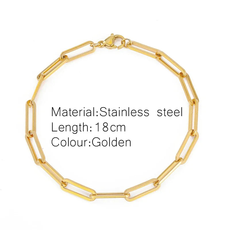 Gold Color Bracelet Stainless Steel Twist Cuban Chain Bracelet for Women Chain Bracelet Jewelry Gifts Wholesale Dropshipping