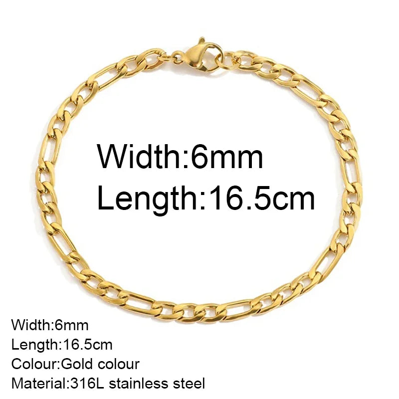 Gold Color Bracelet Stainless Steel Twist Cuban Chain Bracelet for Women Chain Bracelet Jewelry Gifts Wholesale Dropshipping