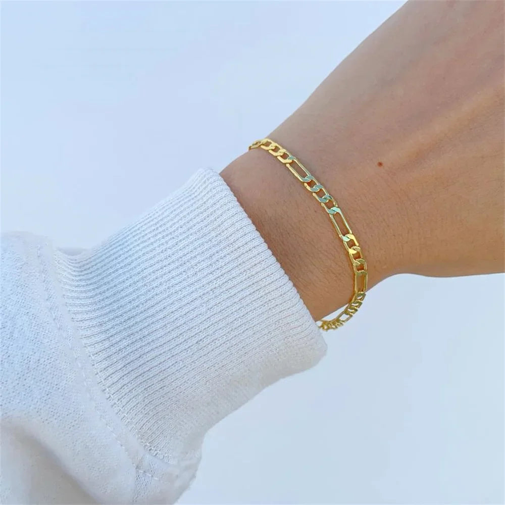 Gold Color Bracelet Stainless Steel Twist Cuban Chain Bracelet for Women Chain Bracelet Jewelry Gifts Wholesale Dropshipping