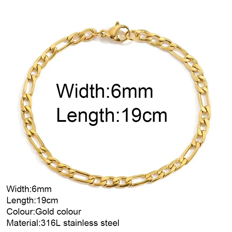 Gold Color Bracelet Stainless Steel Twist Cuban Chain Bracelet for Women Chain Bracelet Jewelry Gifts Wholesale Dropshipping