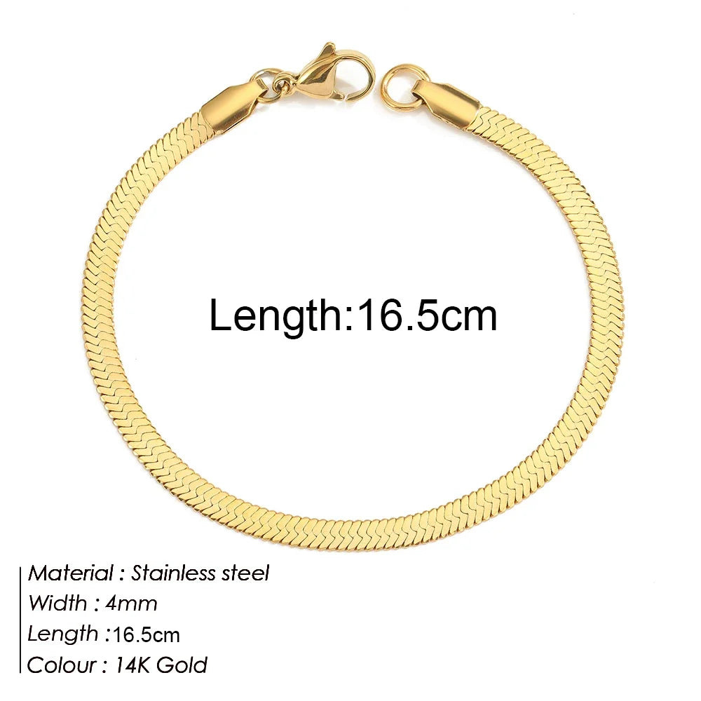 Gold Color Bracelet Stainless Steel Twist Cuban Chain Bracelet for Women Chain Bracelet Jewelry Gifts Wholesale Dropshipping