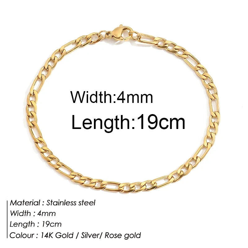 Gold Color Bracelet Stainless Steel Twist Cuban Chain Bracelet for Women Chain Bracelet Jewelry Gifts Wholesale Dropshipping