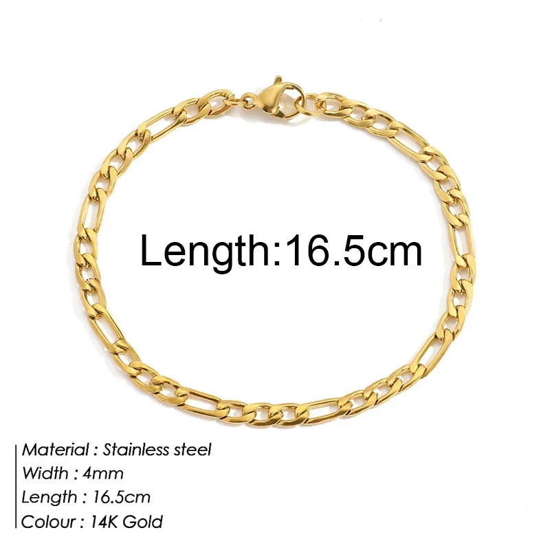 Gold Color Bracelet Stainless Steel Twist Cuban Chain Bracelet for Women Chain Bracelet Jewelry Gifts Wholesale Dropshipping