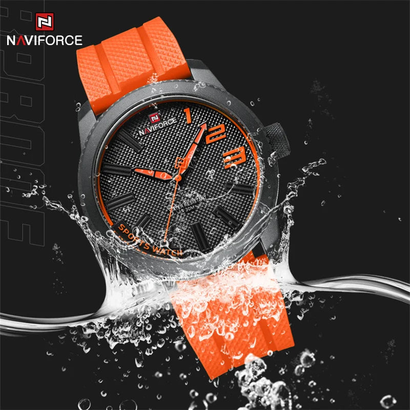 NAVIFORCE Top Luxury Brand Quartz Watch Men Silicone Strap Military Watches 30ATM Waterproof Wristwatch Relogio Masculino 2022