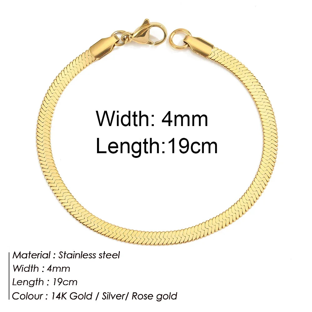 Gold Color Bracelet Stainless Steel Twist Cuban Chain Bracelet for Women Chain Bracelet Jewelry Gifts Wholesale Dropshipping