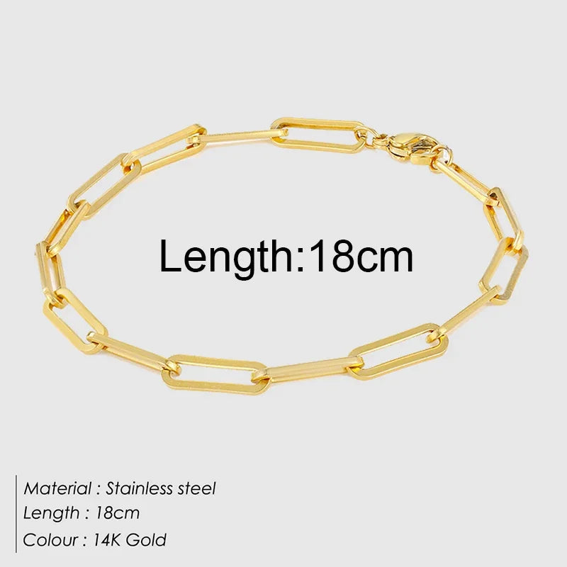 Gold Color Bracelet Stainless Steel Twist Cuban Chain Bracelet for Women Chain Bracelet Jewelry Gifts Wholesale Dropshipping