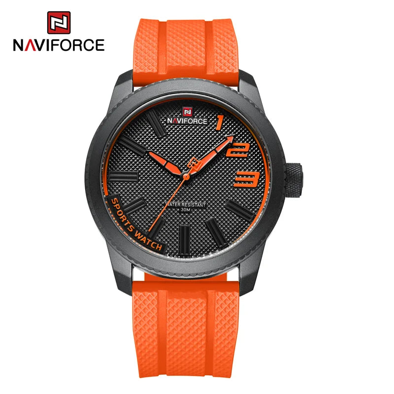 NAVIFORCE Top Luxury Brand Quartz Watch Men Silicone Strap Military Watches 30ATM Waterproof Wristwatch Relogio Masculino 2022