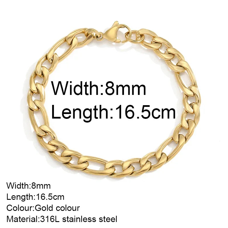 Gold Color Bracelet Stainless Steel Twist Cuban Chain Bracelet for Women Chain Bracelet Jewelry Gifts Wholesale Dropshipping